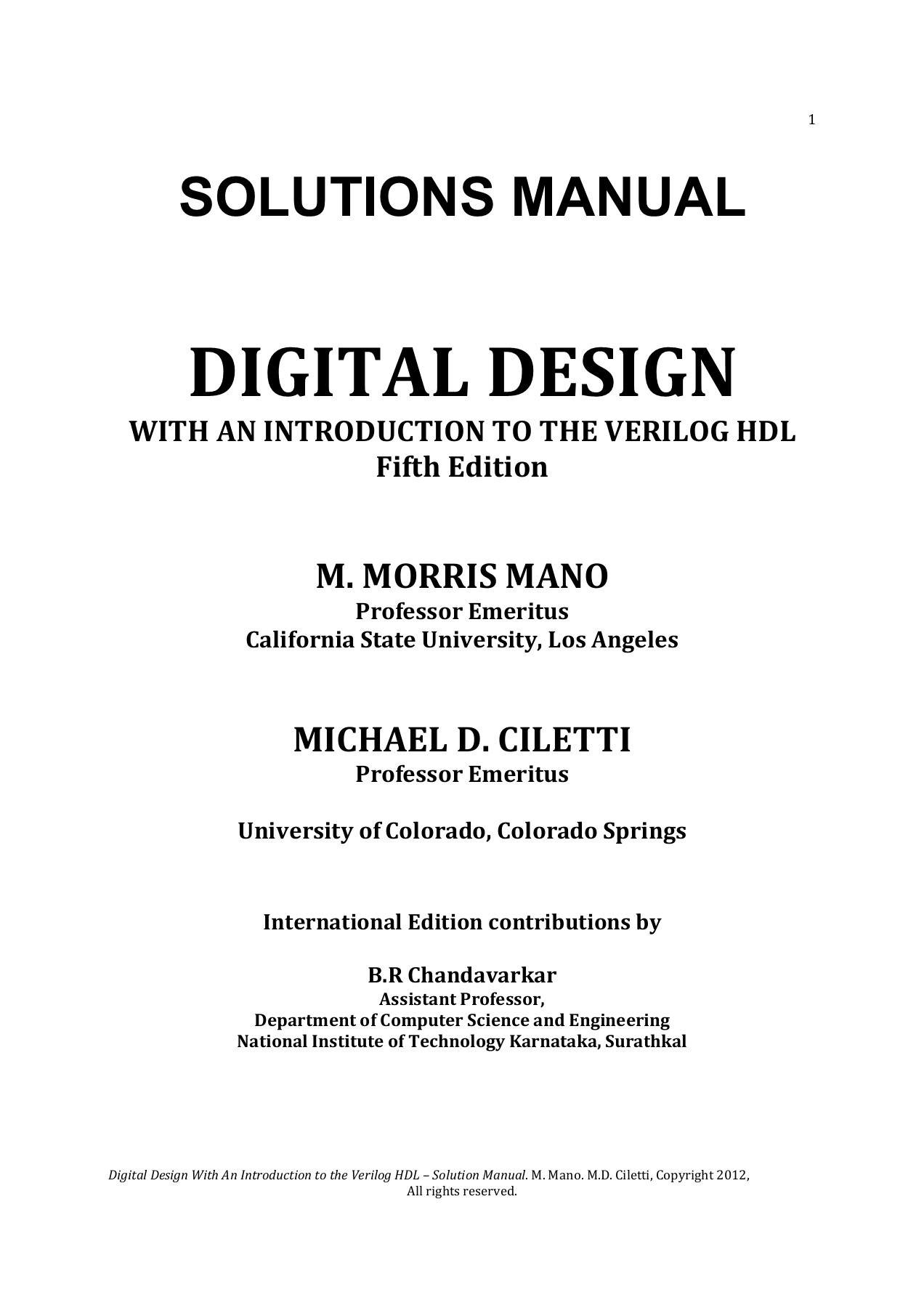 Digital design fifth edition solution manual pdf